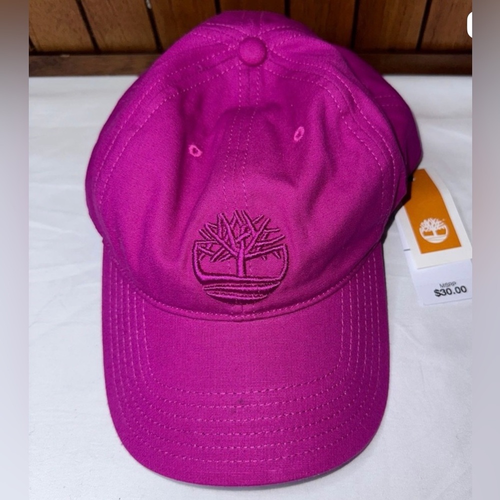 NWT Timberland Fuchsia Tree Logo Baseball Cap